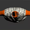Gray White Plaid Vest With Black Buttons Orange Sleeves And Orange Pants White Stripes