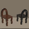 Modern Arched Backrest Brown And Black Single Accent Chairs With Curved Legs In Minimalist Room