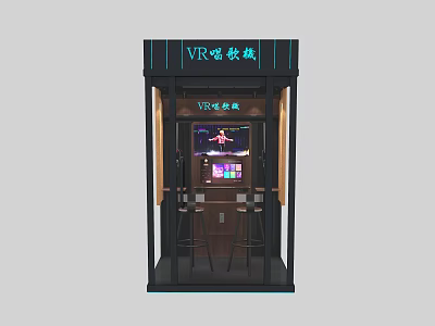 Commercial VR Singing Machine Booth With Soundproof Design And Interactive 3d model