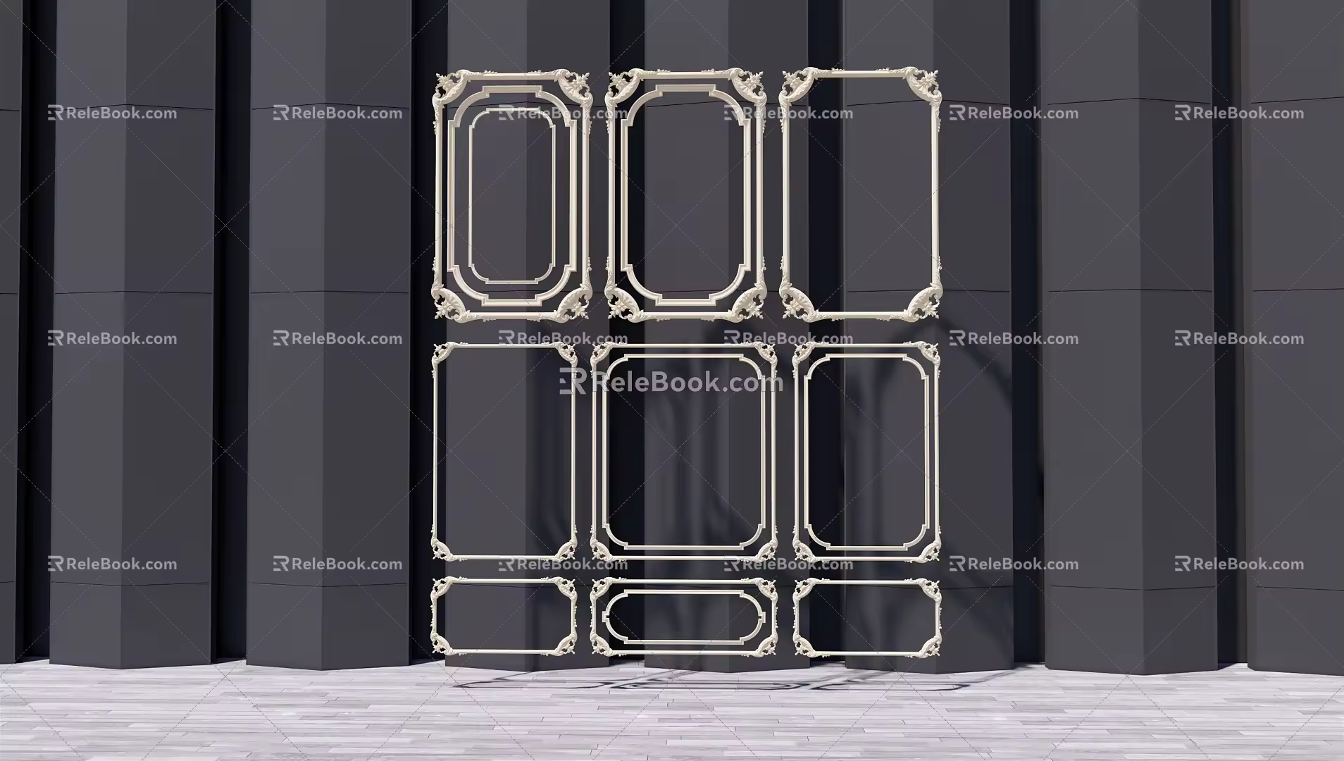 European-style line carving 3d model