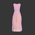 Elegant Women's Pink Sleeveless Dress With Belted Waist And Light Hem