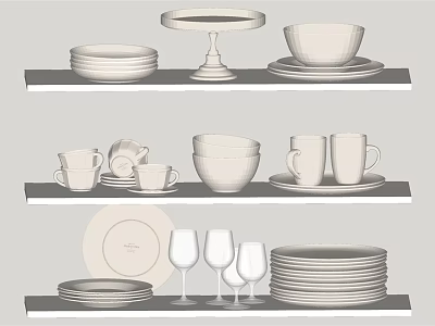 Modern tableware daily necessities 3d model Modern tableware daily necessities 3d model