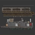 Vintage Industrial Steampunk Mechanical Device Featuring Metal Structure Pipes And Containers