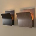 Wall Lamps with Curved Design Black and Wood Grain Mounted on Wall with Warm Light