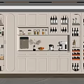Modern Wine Cabinet Design With Glass Doors LED Lighting And Storage Shelves