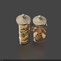 Glass Jars with Wooden Lids Storing Cookies and Dried Snacks for Kitchen Organization