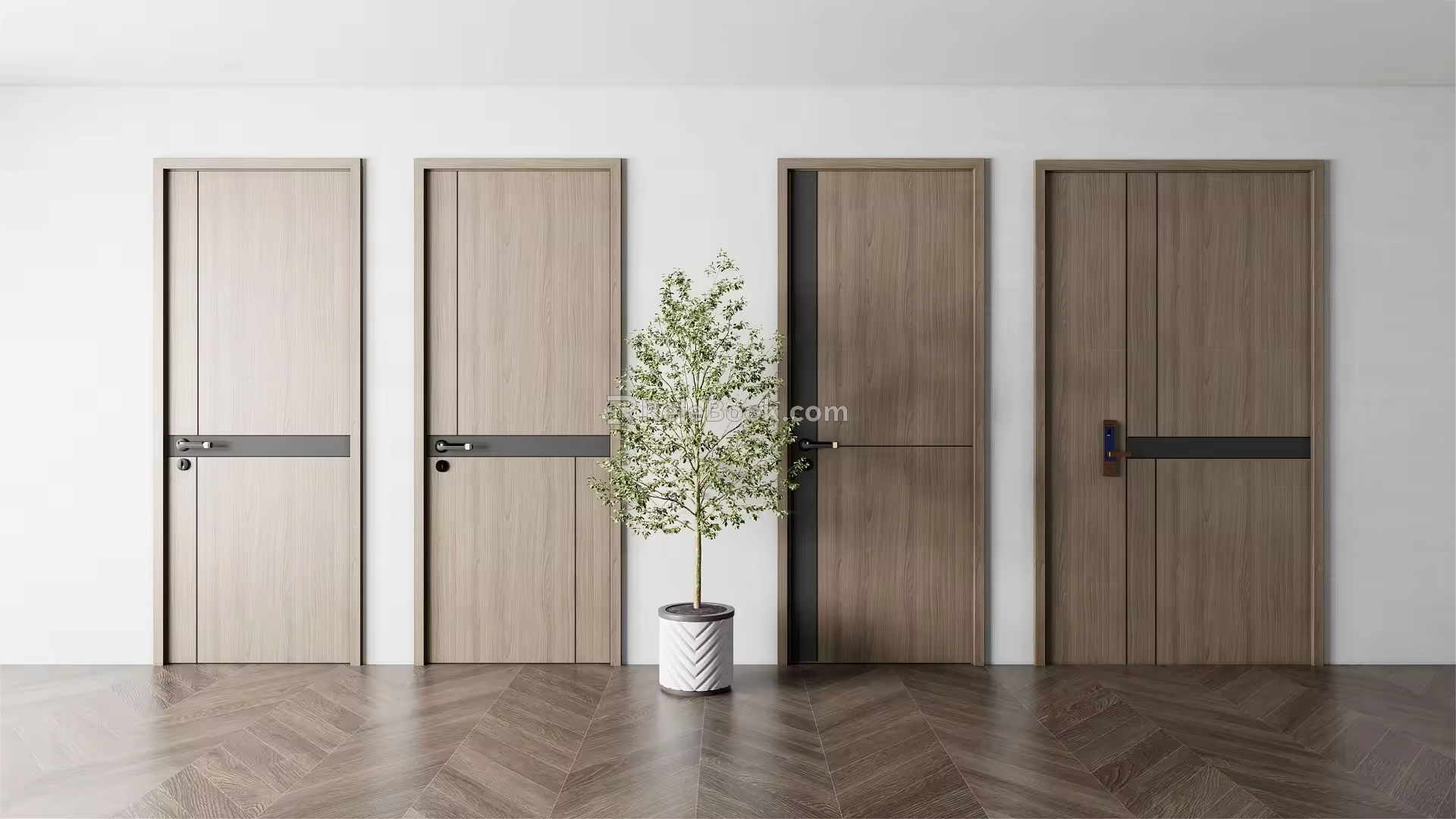 Modern swing door single door 3d model