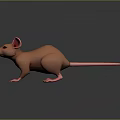 Realistic 3D Rendered Pink Mouse Character With Large Ears And Long Tail Design 3d model