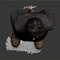 Man In Casual Turtleneck Sweater Light Blue Jeans And Brown Shoes Standing On Gray Background