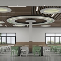 School canteen dining area 3d model