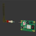 Green Circuit Board With Antenna And Electronic Components For Wireless Module