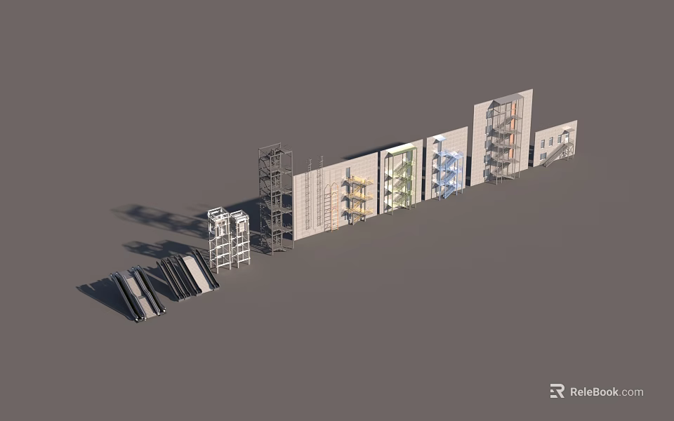 Modern Staircase 3D Models With Various Designs And Structural Details 3d model