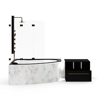 Bathtub Shower Bathroom Furniture Bathroom Supplies 3d model
