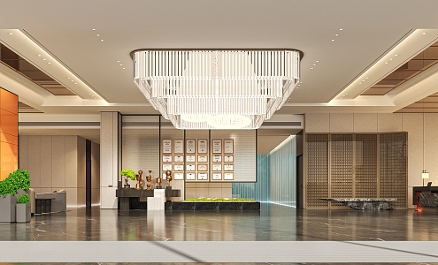 Hotel Reception Lobby 3d model