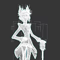 Game And Movie Character With Antler Decorations In Suit Holding Lantern In Elegant Pose