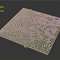 Green Maze Pattern Square Floor Mat Decorative Home Furniture For Modern Design