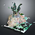 Artistic Wooden Stone Sculpture With Natural Texture And Abstract Design Elements