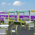 Super Hi Party Photo Check In Spot With Purple Stage And Seating Arrangement