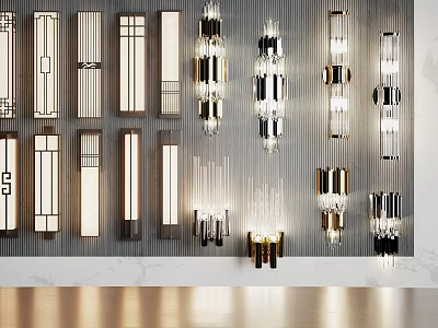Modern Wall Lamps with Various Stylish Designs for Home Interior Decoration 3d model