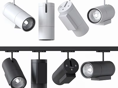 Modern Downlights And Spotlights In White Black Designs For Home Lighting 3d model