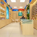 Bright Tobacco And Alcohol Store Interior With Organized Shelves And Glass Display Counters