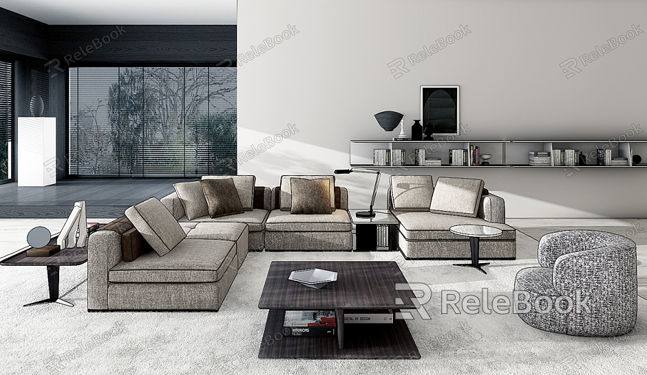 Modern Molteni & C Sofa Coffee Table Combination model