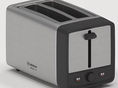 BOSCH Two Slice Toaster In Silver And Black Modern Kitchen Appliance Design 3d model