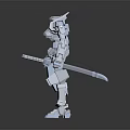 Intelligent Robot With Silver Mechanical Structure Standing Pose Weapon And Dark Surface Reflection 3d model