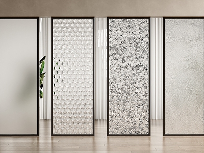 Glass Screen Carved Glass Frosted Glass Partition Carved Glass Screen Frosted Glass Partition 3d model