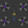 Advanced Quadcopter Drone With Purple Propellers Carbon Fiber Frame And Colorful Body