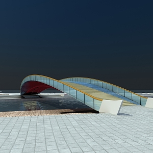 Style Bridge Creative Landscape Bridge 3d model