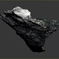 Colorful Textured Terrain Model With Rock Formations Vegetation And Mossy Surfaces