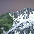Garden Landscape Design Featuring Rocky Mountain With Green Vegetation And Snowy Peaks