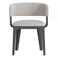 Modern Accent Chair With Light Gray Fabric Upholstery Dark Wooden Legs And Sleek Armrests