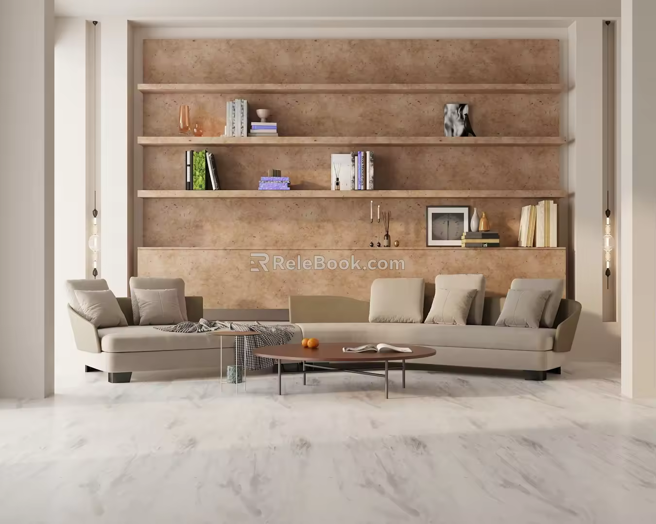 Modern three-seat sofa 3d model
