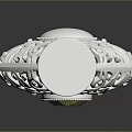 Ornamental Silver Carved Decorative Pillar With Yellow Round Accent And Top Candle Holder