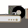 Modern record player book record player ornaments combination 3d model