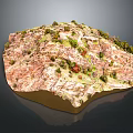 Natural Scenic Rocky Terrain With Lush Green Vegetation And Earthy Colors