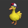 Adorable Yellow Duck Furniture Ornament Wearing Red White Blue Hat Design