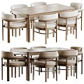 Modern Wooden Dining Chairs With Upholstered Seats And Matching Table Set