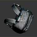 Stylish Teal Shiny Backpack With Zipper Pockets And Brand Logo Design Detail