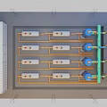 Industrial Equipment Layout With Piping Systems Storage Tanks And Container Facilities