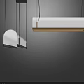 Modern Minimalist Pendant Lights With White Gold Rectangular Curved Design Elements 3d model