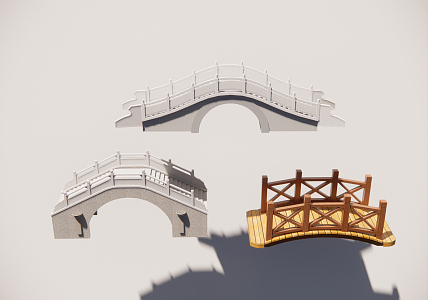 Chinese Bridge Stone Bridge Wooden Bridge Small Bridge Arch Bridge 3d model