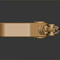 Golden Metallic Industrial Equipment with Smooth Surface Knobs and Mechanical Connecting Parts