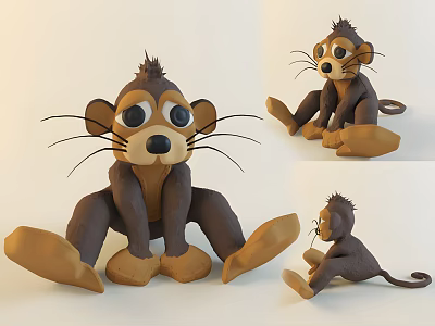 Reptile Toy Figurine Display Three Different Angles Sitting Pose Details 3d model