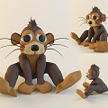 Mud monkey monkey ornaments Plasticine ip toys 3d model