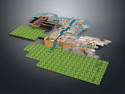 Aerial View Urban Aerial View Micro City Micro City Landscape Urban Micro City Overlook 3d model