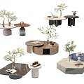 Tea Table Combination Ornaments 3d model