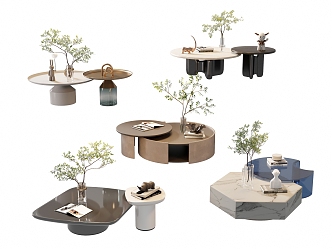 Tea Table Combination Ornaments 3d model